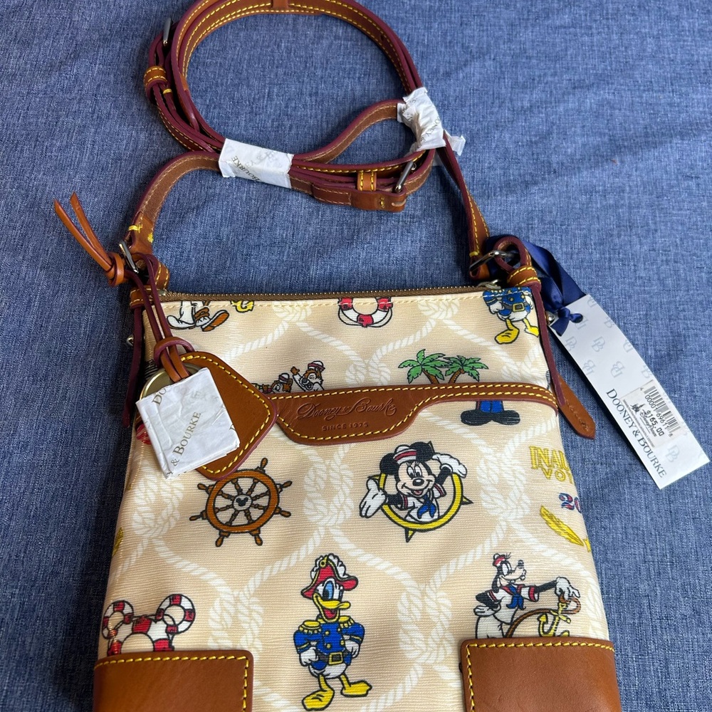 Dooney & Bourke Disney inaugural voyage Crossbody Bag - Cream and Brown- nwt